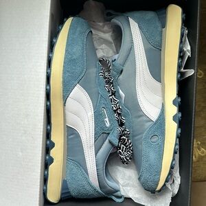 Puma Ami X Rider Fv Lace Up Mens Blue Sneakers